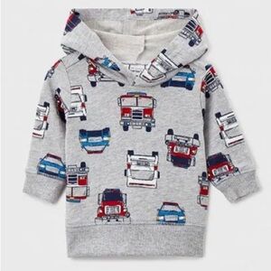 🫐3/$30 NWOT Carter's Gray Sweatshirt with Emergency Truck Design 2T
